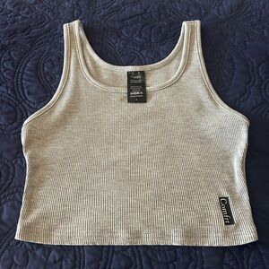 Comfrt Gray Ribbed Crop tank Top